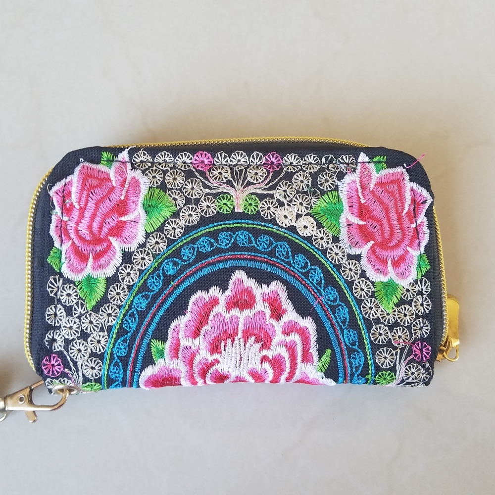 Mexican embroidered wallet.